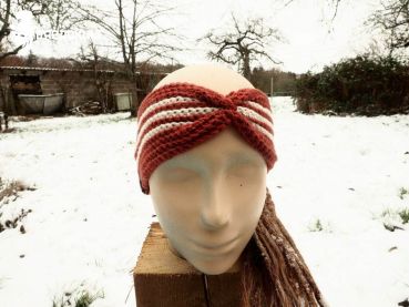 Rot Weiß dread accessories, winter dreadlocks, flauschiges Dread Stirnband, oversize, dreadmuetze, dread, headband, drealocks, oversize accessoires
